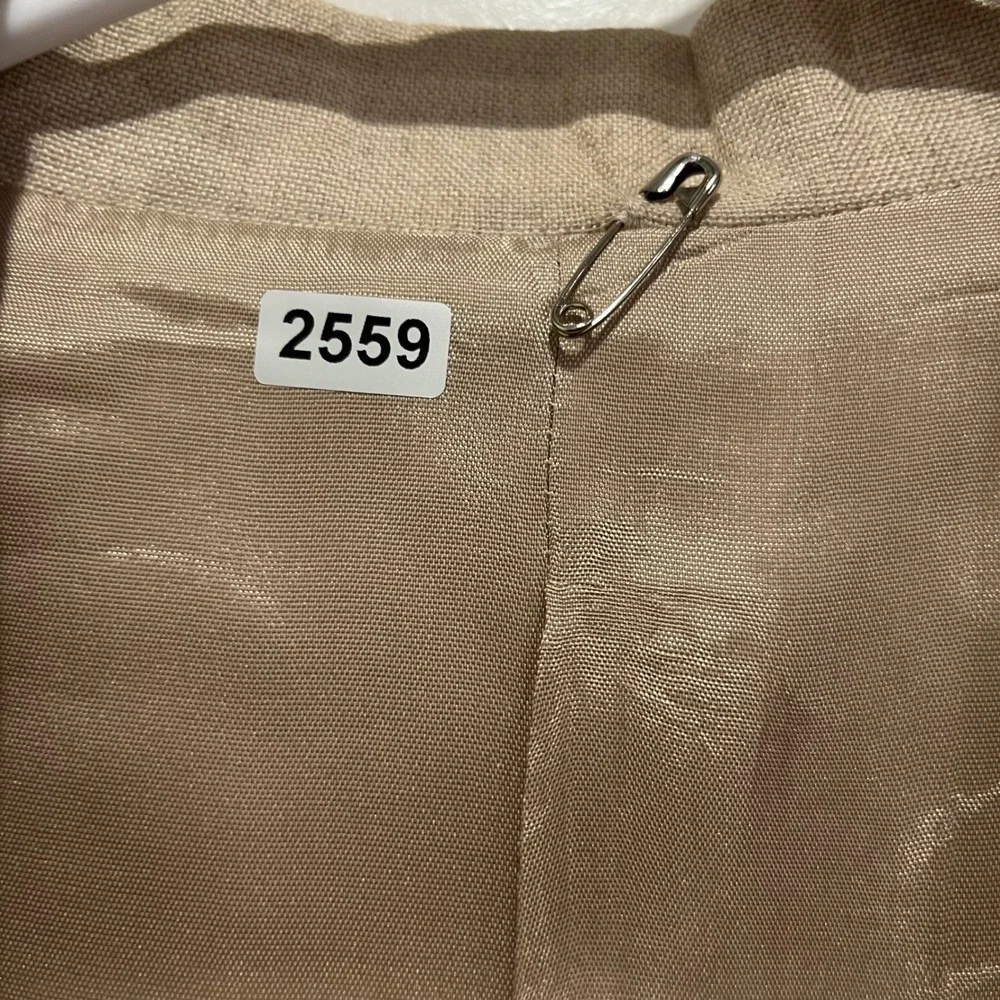 Hero USA Tim McConnell Mens Tan 100% Linen 3-Button Blazer Jacket Beige Large